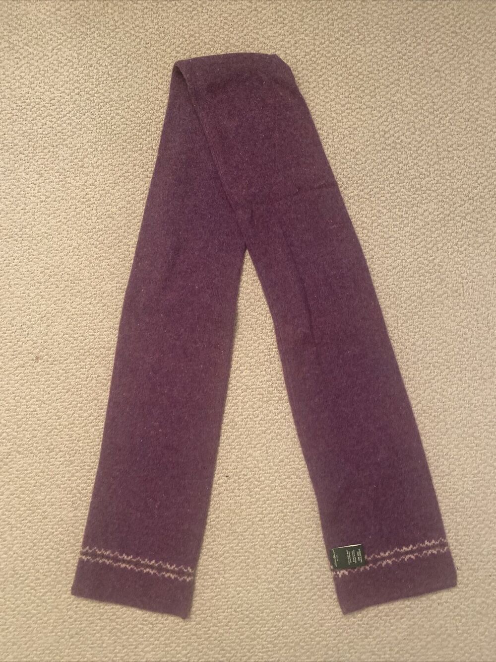 Eddie Bauer 100% Lambs Wool Purple Scarf